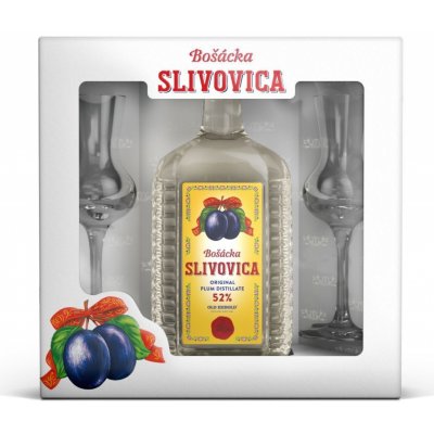 Old Herold Bošácka Slivovica 52% 0,7 l (dárkové balení 2 sklenice) – Zboží Mobilmania