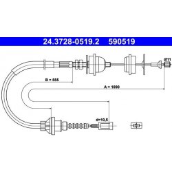 Tažné lanko, ovládání spojky ATE 24.3728-0519.2
