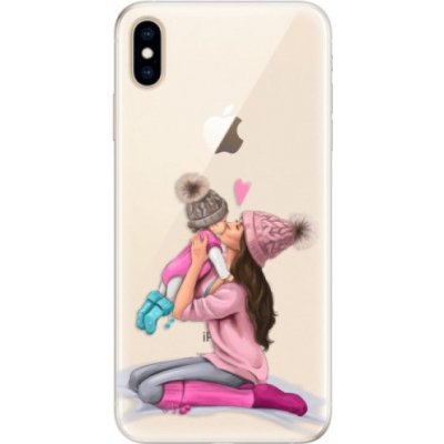 iSaprio Kissing Mom - Brunette and Girl Apple iPhone Xs Max