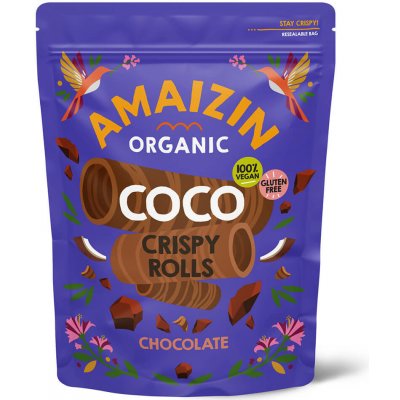 Amaizin Trubičky kokosové s čokoládou Bio 140 g – Zboží Dáma Amaizin Trubičky kokosové s čokoládou Bio 140 g – Zboží Dáma