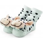 Froté ponožky s chrastítkem Zvířátka ABS bílá – Zboží Mobilmania
