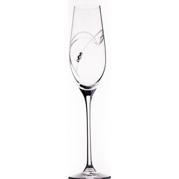Diamante sklenice na šampaňské Hearts s krystaly Swarovski 2 x 210 ml