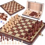 Šachy 3v1 dřevěné 29x29 cm – Zboží Dáma