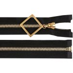 Kovový zip No 5 délka 60 cm s ozdobným jezdcem - černá – Hledejceny.cz