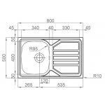 Sinks RDOKM8005007V OKIO 800 V 0,7mm matný – Zboží Mobilmania