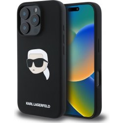 Karl Lagerfeld Liquid Silicone Karl Head MagSafe kryt iPhone 16 Pro černý