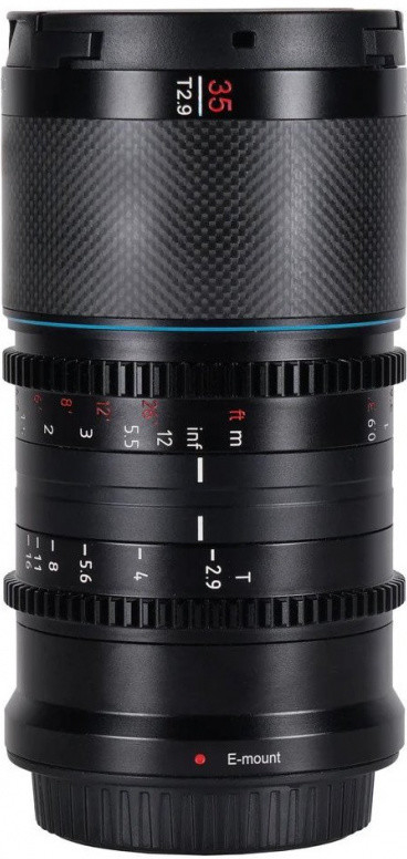 SIRUI 35 mm T2.9 Anamorphic Saturn 1,6x Carbon Fiber (Blue Flare) Sony E-mount