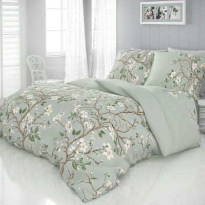 Kvalitex satén povlečení Luxury Collection Jaro zelené 140x200 70x90 – Zboží Dáma