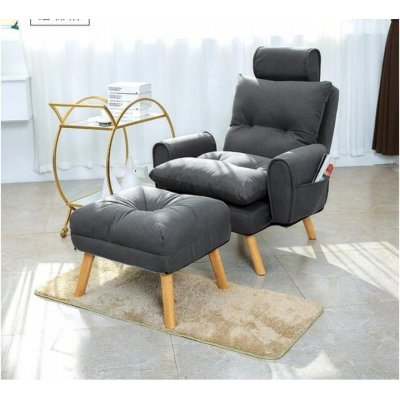 ShopJK ušák polohovatelné křeslo s podnožkou S1380 tmavě šedé – Zboží Dáma