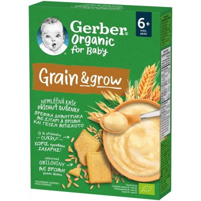 Gerber Organic nemléčná kaše s příchutí sušenky 200 g – Zboží Mobilmania