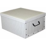 Skládací úložná krabice - karton box Compactor Anton 50 x 40 x v.25 cm, šedo-bílá – Hledejceny.cz