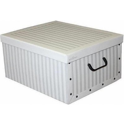 Skládací úložná krabice - karton box Compactor Anton 50 x 40 x v.25 cm, šedo-bílá – Hledejceny.cz