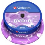 Verbatim DVD+R 4,7GB 16x, Advanced AZO+, cakebox, 25ks (43500) – Zboží Živě