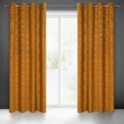 EUROFIRANY ZÁVĚS NA KROUŽCÍCH OCTAVIA 140X250 CM MEDOVÁ – Sleviste.cz