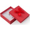 Dárková krabička JK Box KK-4/A7 s puntíky a mašličkou červená