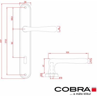 Cobra ELEGANT – BB – 90 mm mosaz leštěná lesklá – Sleviste.cz