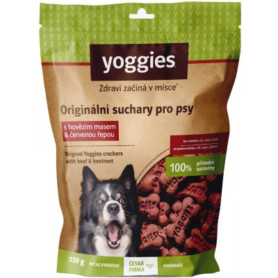 Yoggies Suchary pro psy s hovězím masem a červenou řepou 150 g