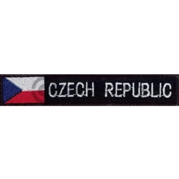 Nášivka: CZECH REPUBLIC - s vlaječkou | černá|bílá
