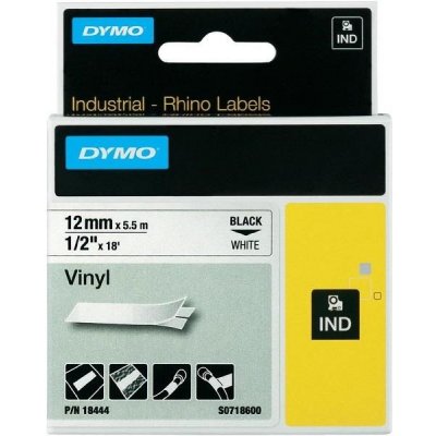 DYMO vinylová páska RHINO D1 12 mm x 5,5 m, černá na bílé, S0718600 – Zboží Mobilmania