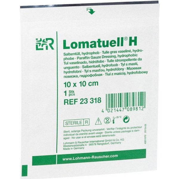 Obvazový materiál Lomatuell H 10 x 10 cm 1 ks mastný tyl