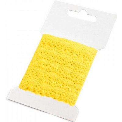 Bavlněná krajka šíře 12 mm paličkovaná Barva: žlutá – Zboží Mobilmania