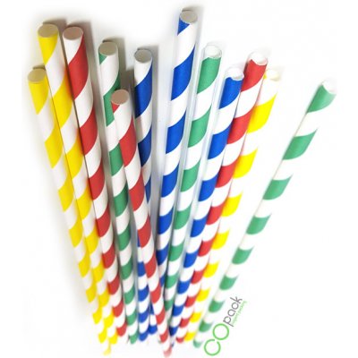 COpack Brčka papírová JUMBO 10 x 250 mm barevný mix 100 ks – Zboží Dáma
