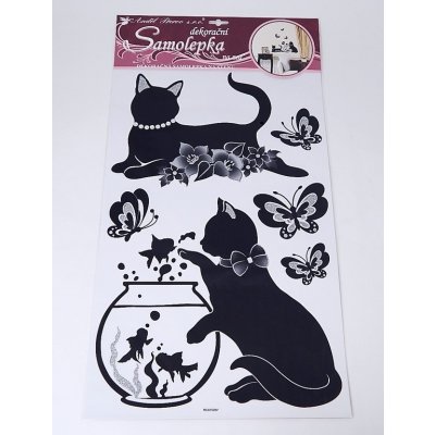 Anděl 10063 samolepící dekorace černé kočky s akváriem 60x32cm – Zboží Mobilmania