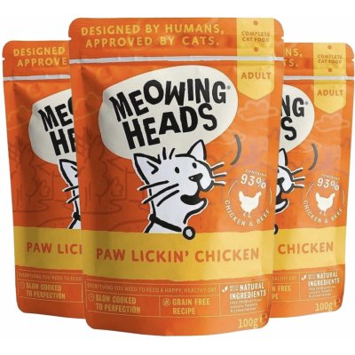 Barking MEOWING HEADS Paw Lickin’ Chicken 3 x 100 g – Zboží Mobilmania