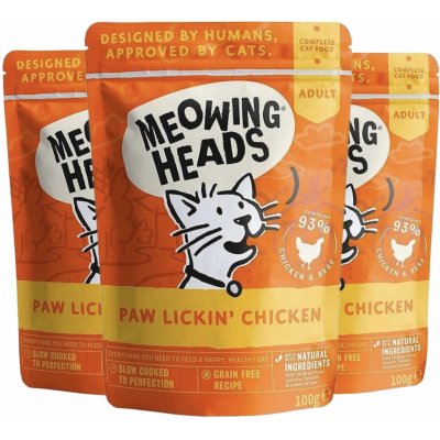 Barking MEOWING HEADS Paw Lickin’ Chicken 3 x 100 g – Zbozi.Blesk.cz