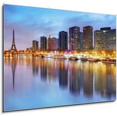 Skleněný obraz 1D - 100 x 70 cm - Paris skyline with Eiffel tower in background Paříž panorama s Eiffelova věž v pozadí – Zboží Mobilmania