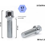 Kolový šroub M14x1,5x47 koule R14, klíč 17, S17D47R14; výška 67