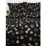 MKLuzkoviny.cz bavlna povlečení Renforcé Psí tlapky černé 140x200 70x90 – Zboží Mobilmania
