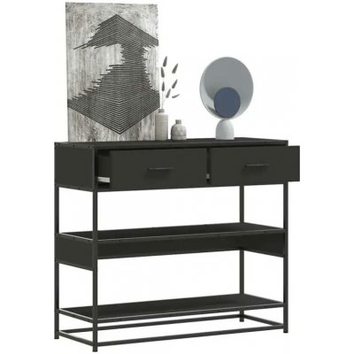 vidaXL Konzolový stolek černý 90x35x80 cm kompozitní dřevo 11461.849179 – Sleviste.cz