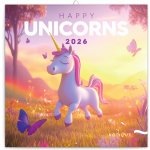 poznámkový Veselí jednorožci 30 x 30 cm 2026 – Zboží Dáma