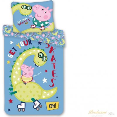 Jerry Fabrics povlečení bavlna Peppa Pig Dino 140x200 70x90