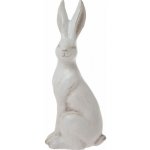 Velikonoční dekorace keramický sedící zajíc bílý, 9,5x8x22,5 cm – Hledejceny.cz