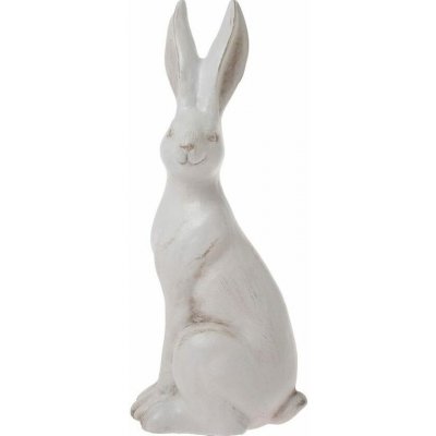 Velikonoční dekorace keramický sedící zajíc bílý, 9,5x8x22,5 cm – Hledejceny.cz