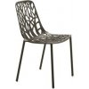Zahradní židle a křeslo Fast Hliníková stohovatelná jídelní židle Forest černá