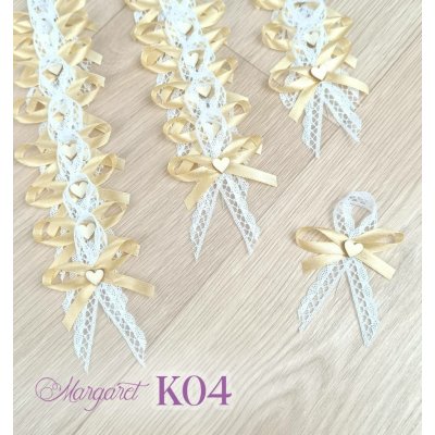 Krajkové svatební vývazky K04 (Light Gold) – Zboží Dáma