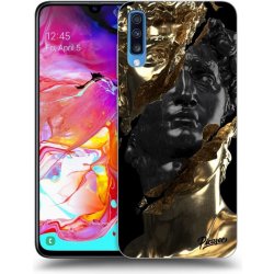 Pouzdro Picasee silikonové Samsung Galaxy A70 A705F - Black Gold černé