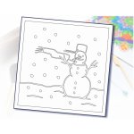 Radost v písku Šablona na pískování sněhulák v krajině 300 x 300 mm – Zboží Dáma