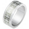 Prsteny Šperky eshop Matná ocelová obroučka ornament z prolínajících se zakroucených linií BB1.16