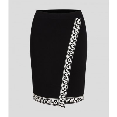 Karl Lagerfeld Logo Knit Skirt černá