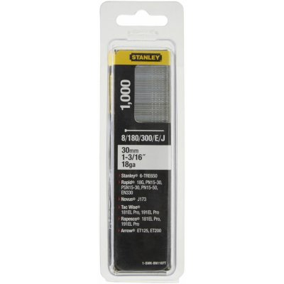 STANLEY 1-SWKBN1187T 30 mm/1 3/16"/18 Kolářské hřebíky typ 8/300/E/J, 1000ks – Hledejceny.cz