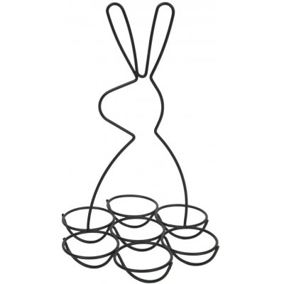 Stojan na 7 vajec Velikonoční zajíček, černý kov – Zboží Dáma