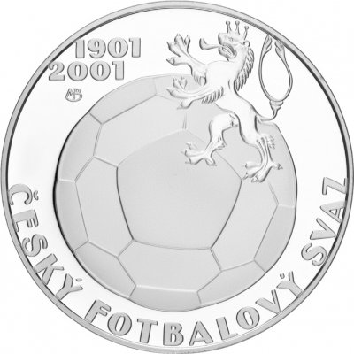 Česká mincovna 100. výročí založení Českého fotbalového svazu 200 Kč 2001 stříbrná mince Proof 13 g – Zboží Dáma