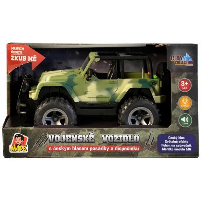 Jeep vojenské army auto na setrvačník 23cm na baterie Zvuk CZ – Zboží Mobilmania