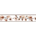 IMPOL TRADE D 58-030-1 Samolepící bordura květy orchidejí hnědé, rozměr 5 m x 5,8 cm – Zboží Dáma