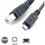 W-star USBMICROT USB micro male na USB/B, 1,8m, černý – Zboží Mobilmania