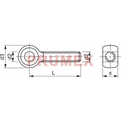 Šroub s okem celý závit DIN 444LB M10x140 pozink – Sleviste.cz